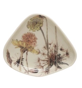 Stoneware Dish w/ Florals