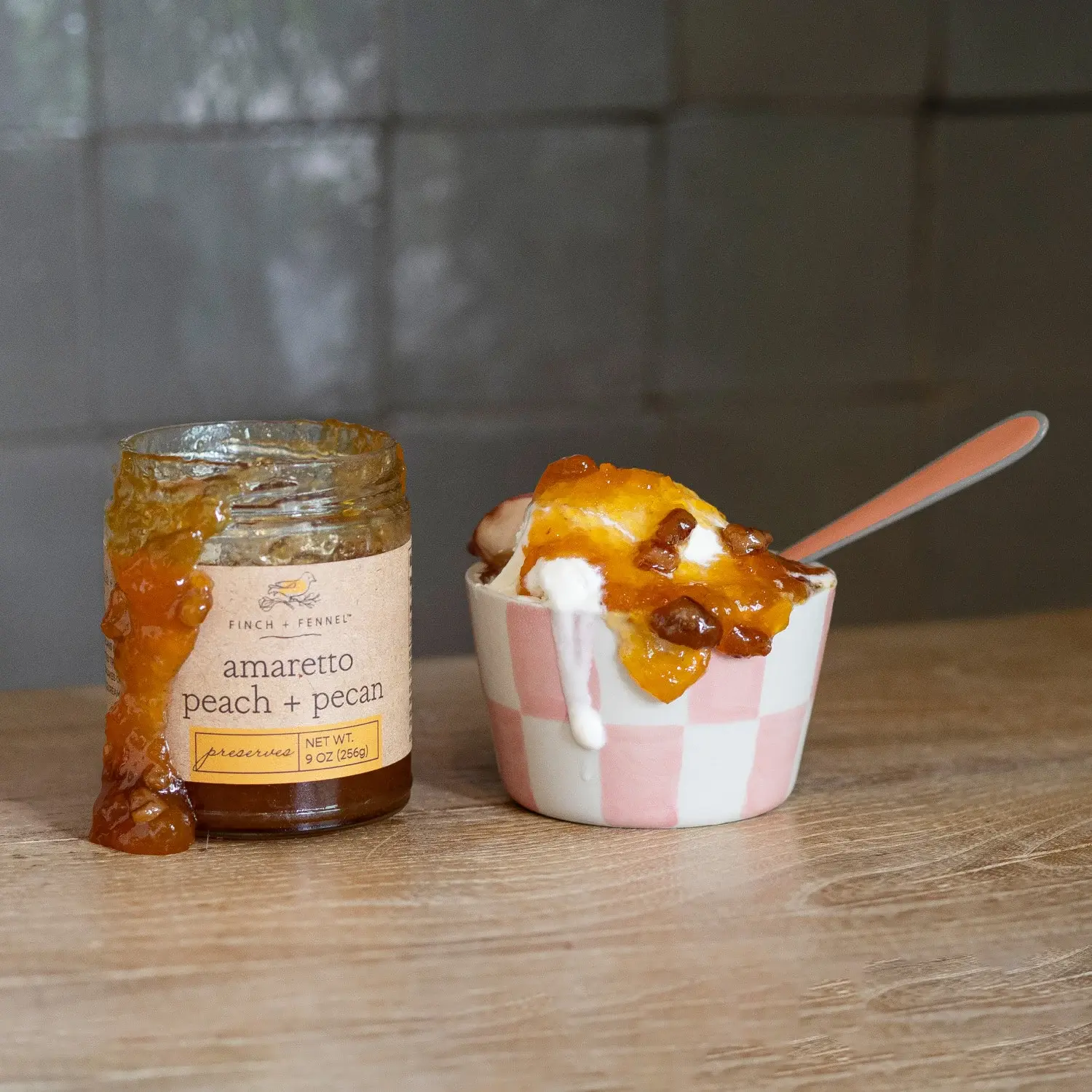 Finch + Fennel Amaretto Peach + Pecan Preserves