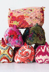 Quilted Velvet Zip Pouch