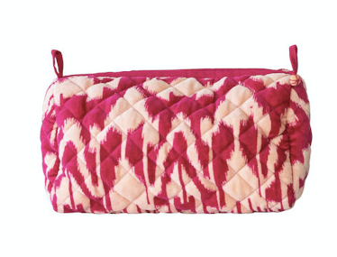 Quilted Velvet Zip Pouch