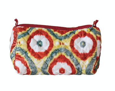 Quilted Velvet Zip Pouch