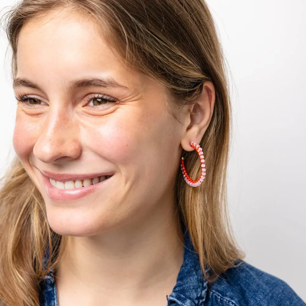 Ink + Alloy Lillian Crystal Bead Hoops