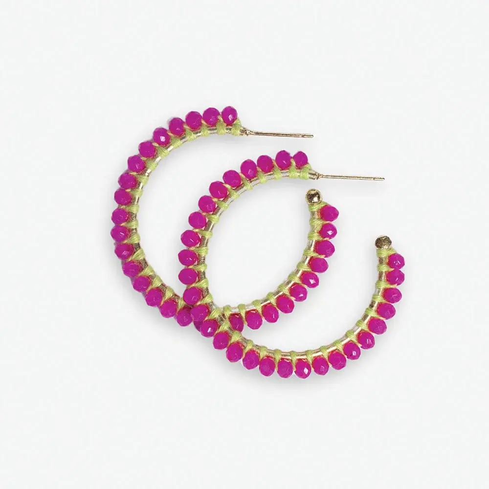 Ink + Alloy Lillian Crystal Bead Hoops