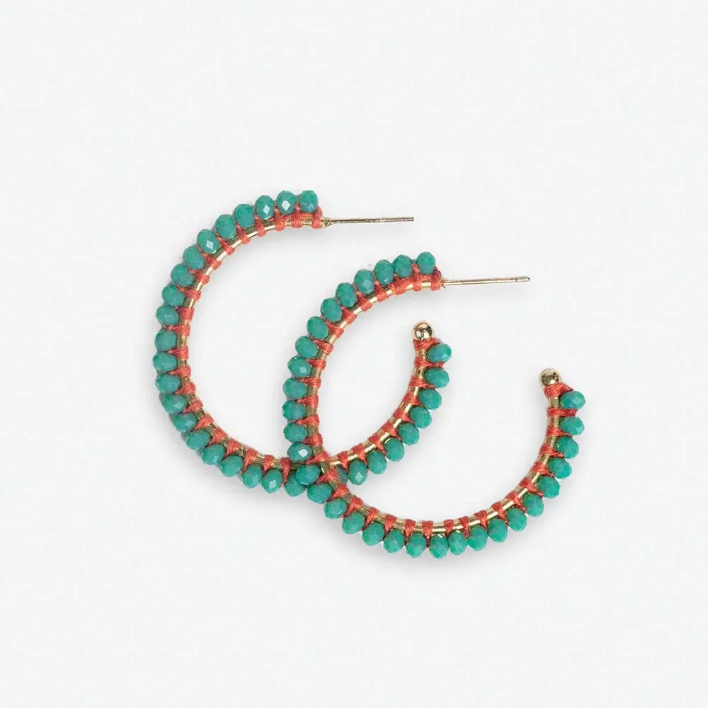 Ink + Alloy Lillian Crystal Bead Hoops