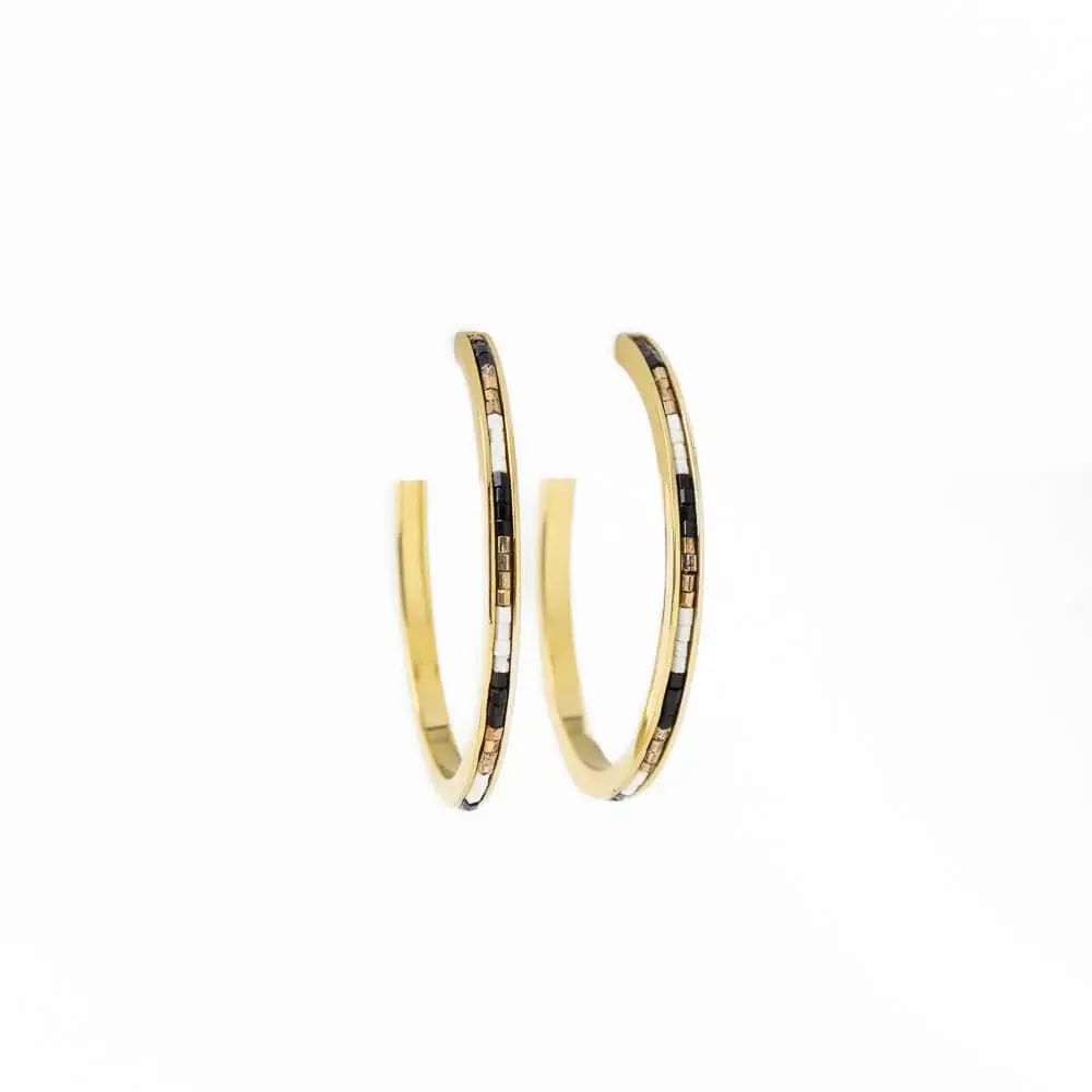 Ink + Alloy Lulu Seed Bead Hoops