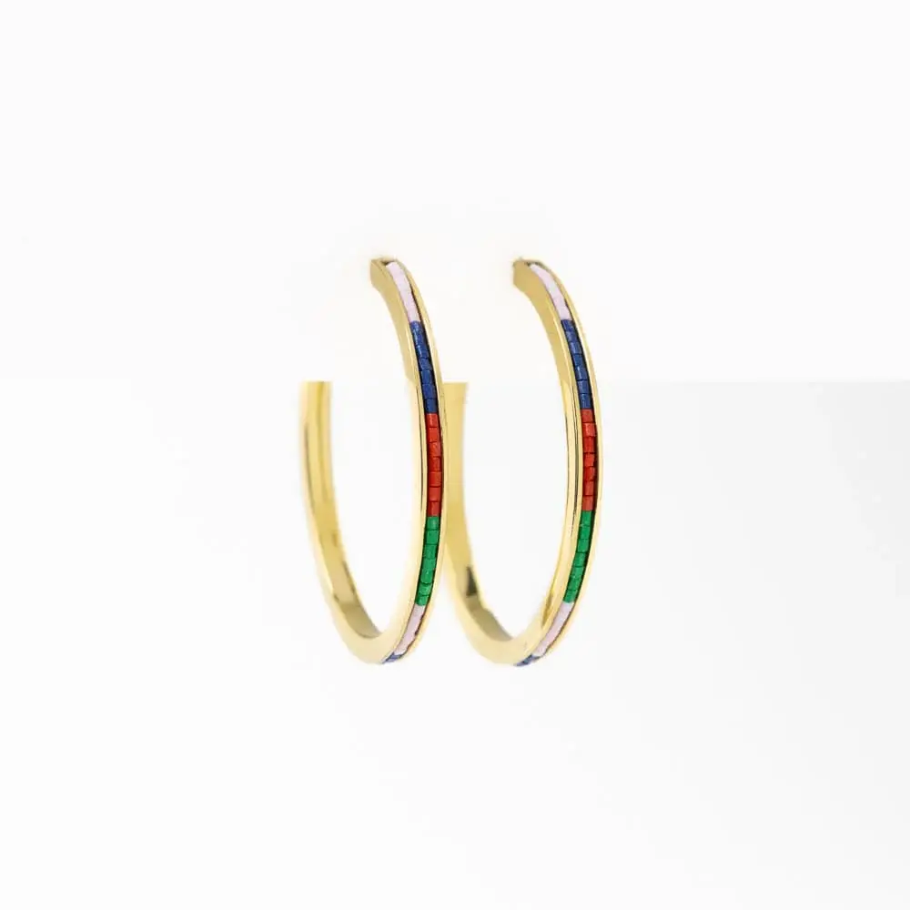 Ink + Alloy Lulu Seed Bead Hoops