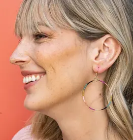 Ink + Alloy Kelly Color Block Hoops