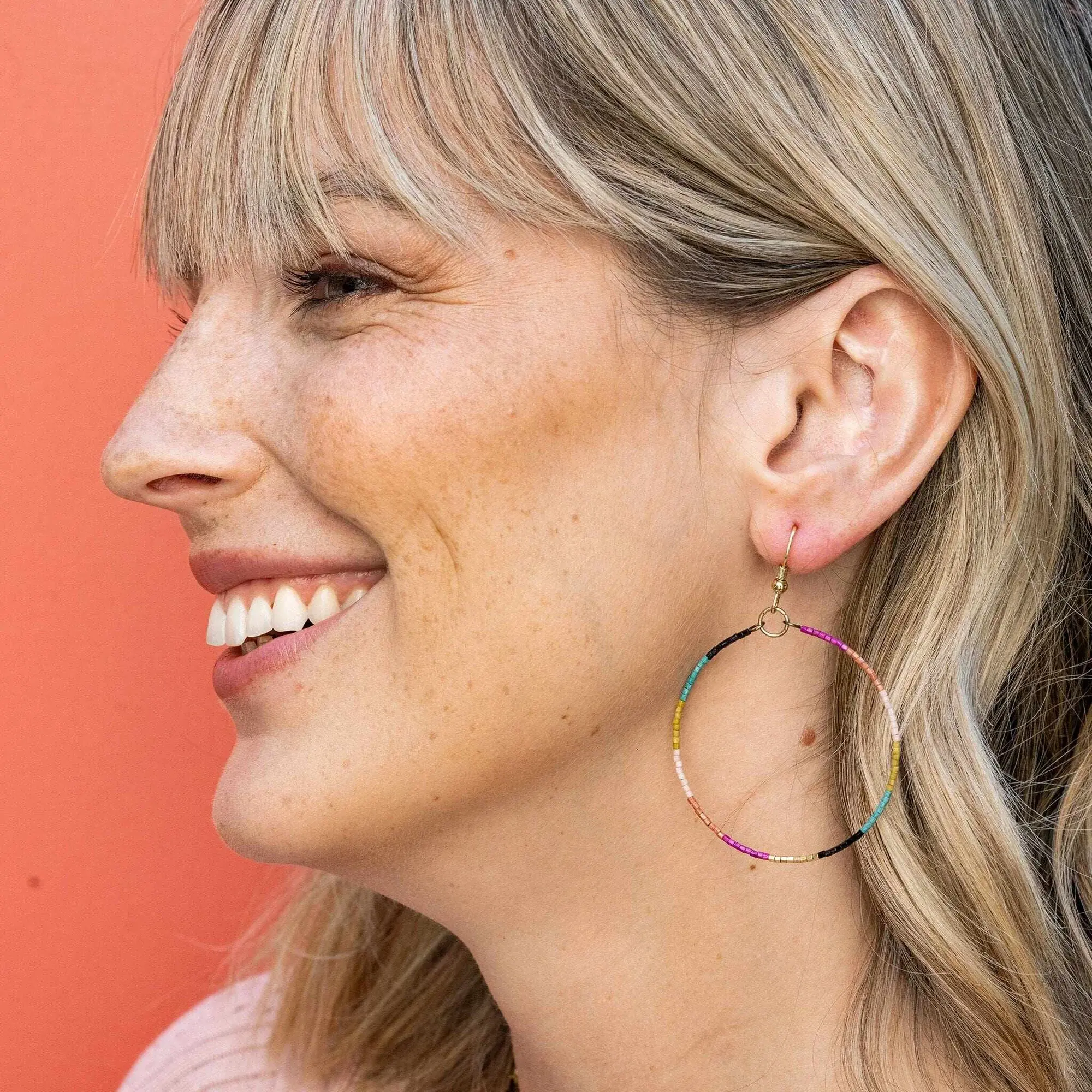 Ink + Alloy Kelly Color Block Hoops