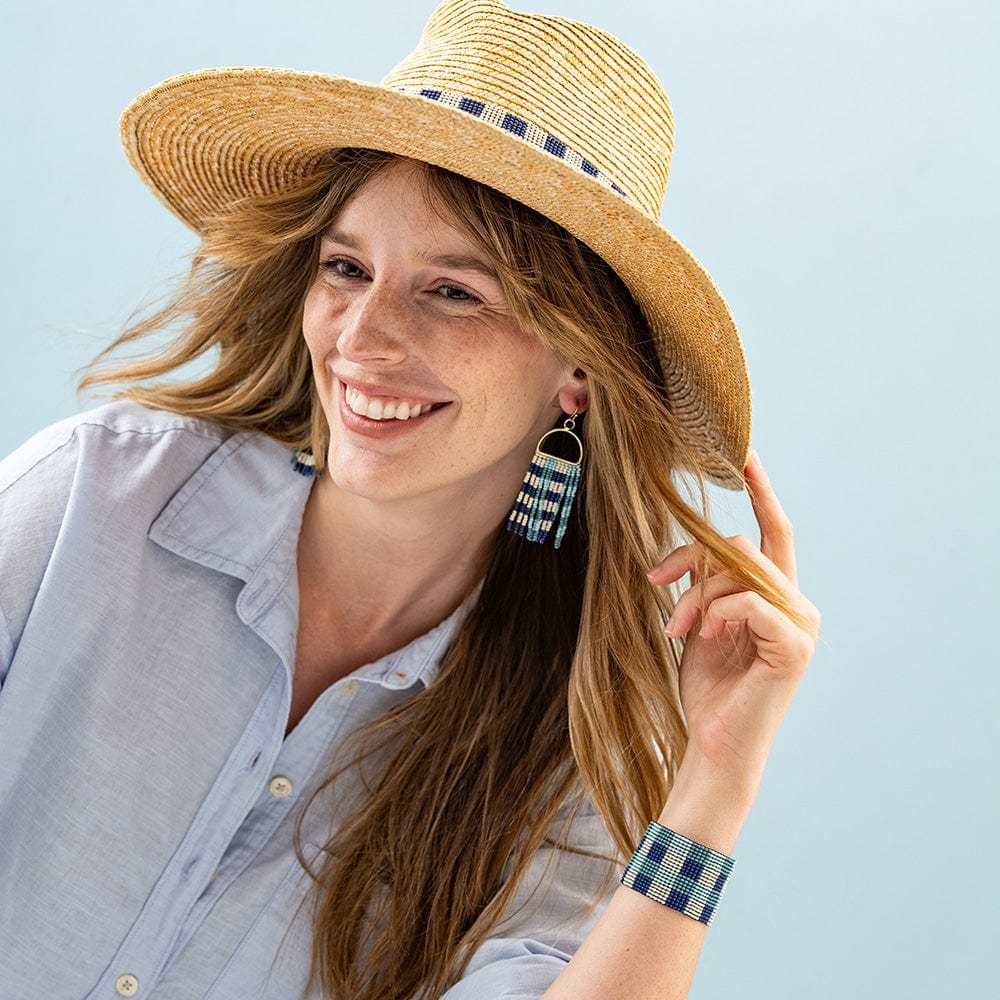 Ink + Alloy Allison Gingham Fringe Earrings