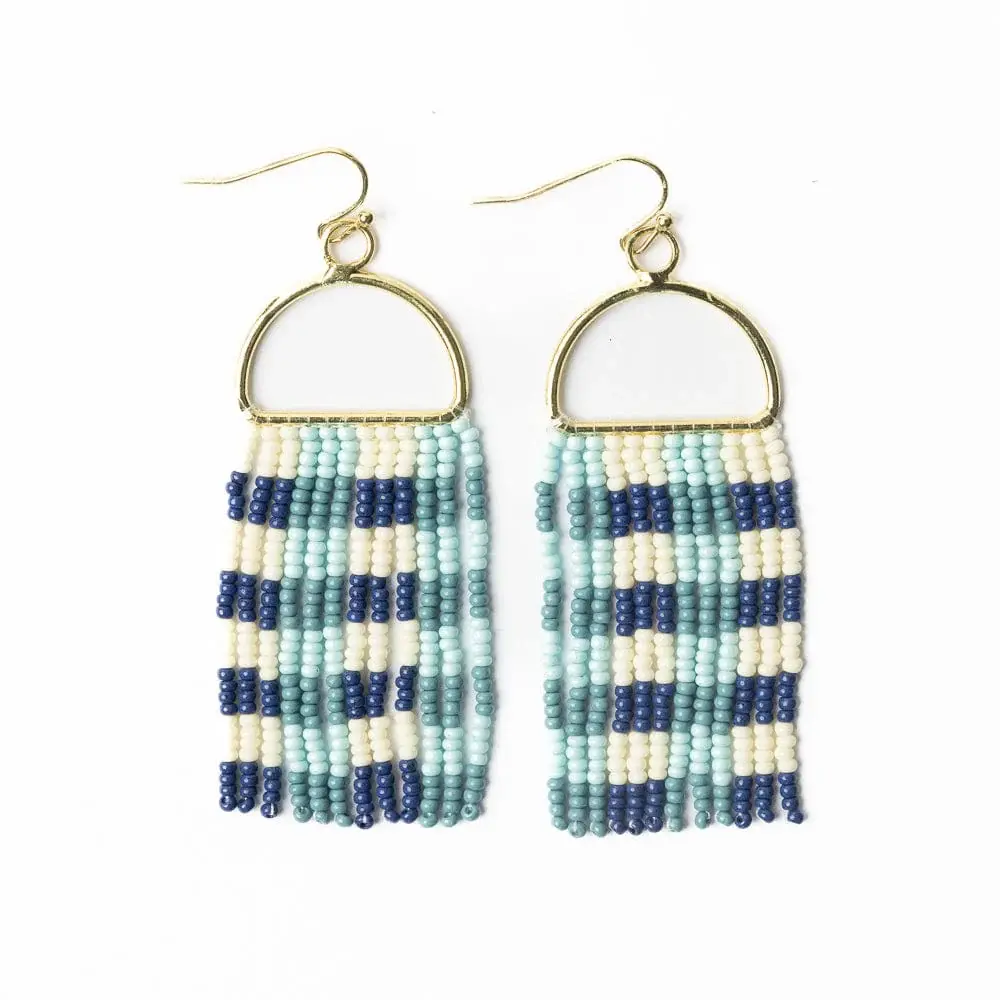 Ink + Alloy Allison Gingham Fringe Earrings