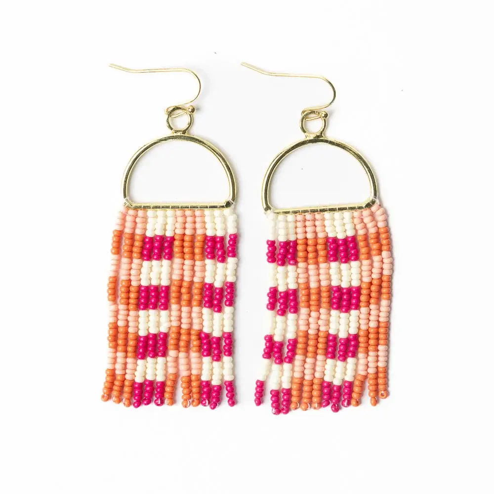 Ink + Alloy Allison Gingham Fringe Earrings