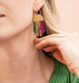 Ink + Alloy Claudia Vertical Stripe Fringe Earrings