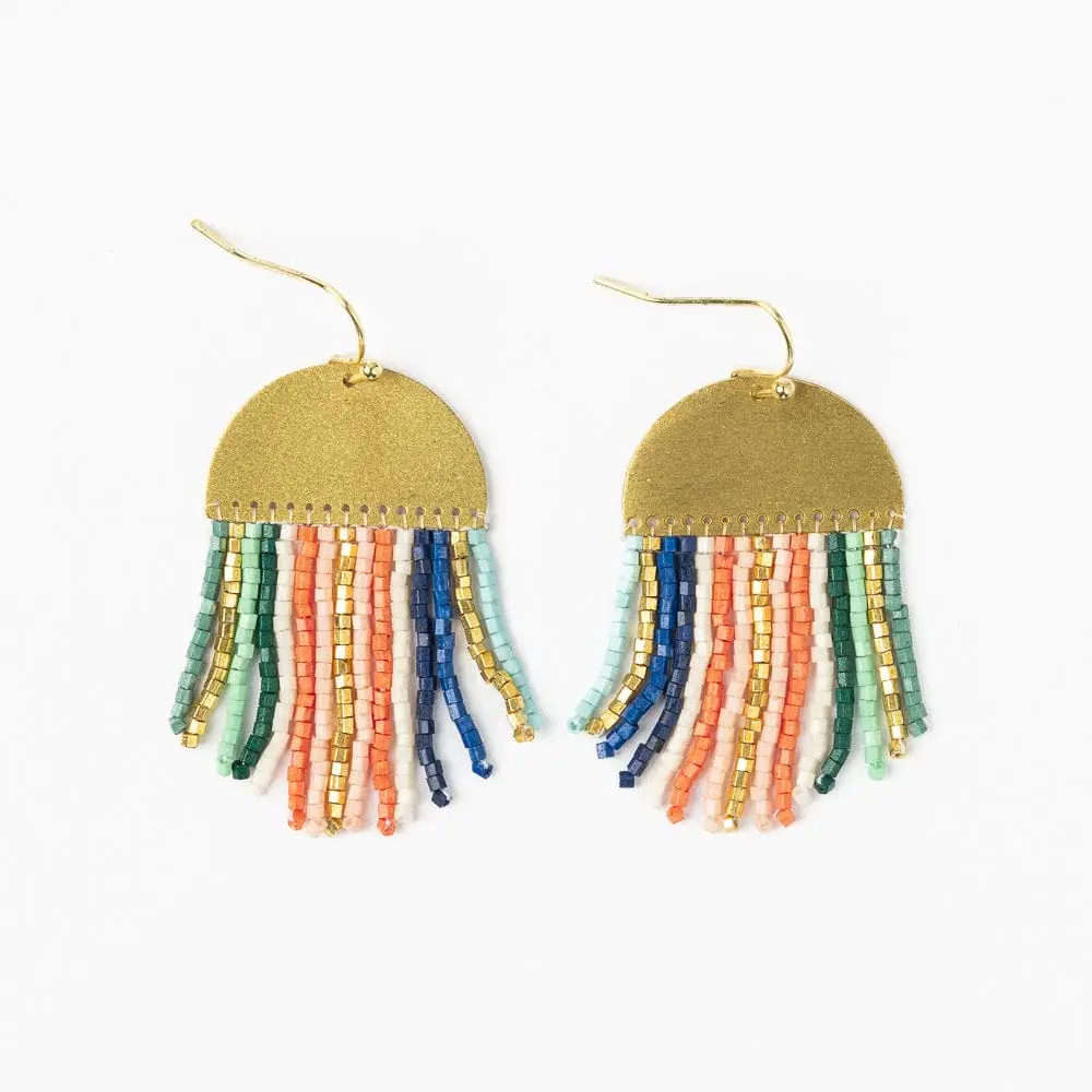 Ink + Alloy Claudia Vertical Stripe Fringe Earrings