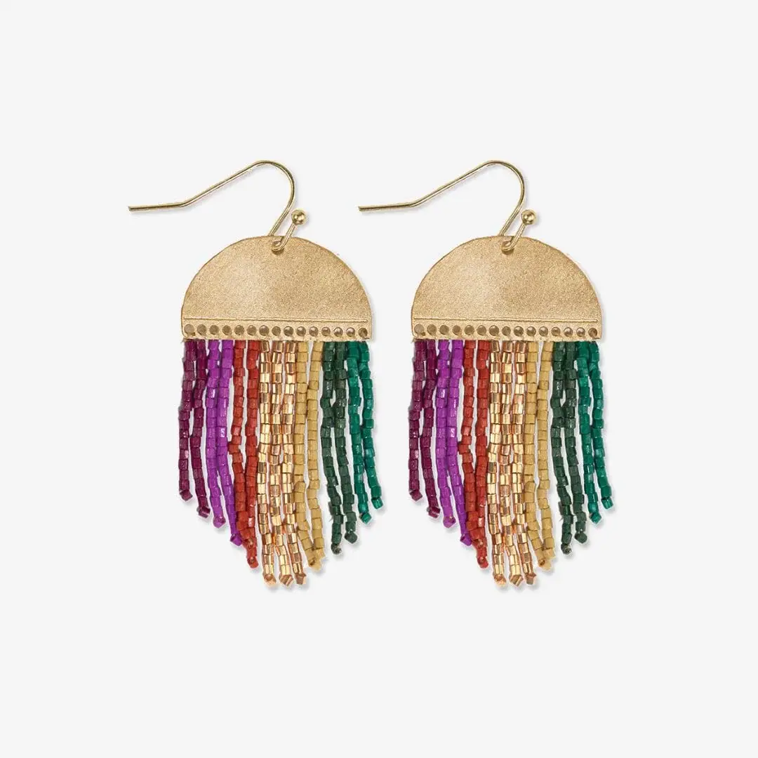 Ink + Alloy Claudia Vertical Stripe Fringe Earrings