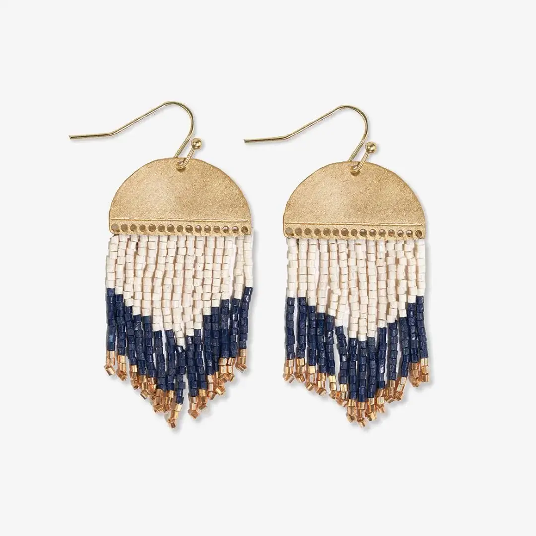 Ink + Alloy Claudia Vertical Stripe Fringe Earrings