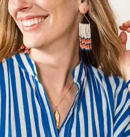 Ink + Alloy Whitney Beaded Fringe Earrings Lapis
