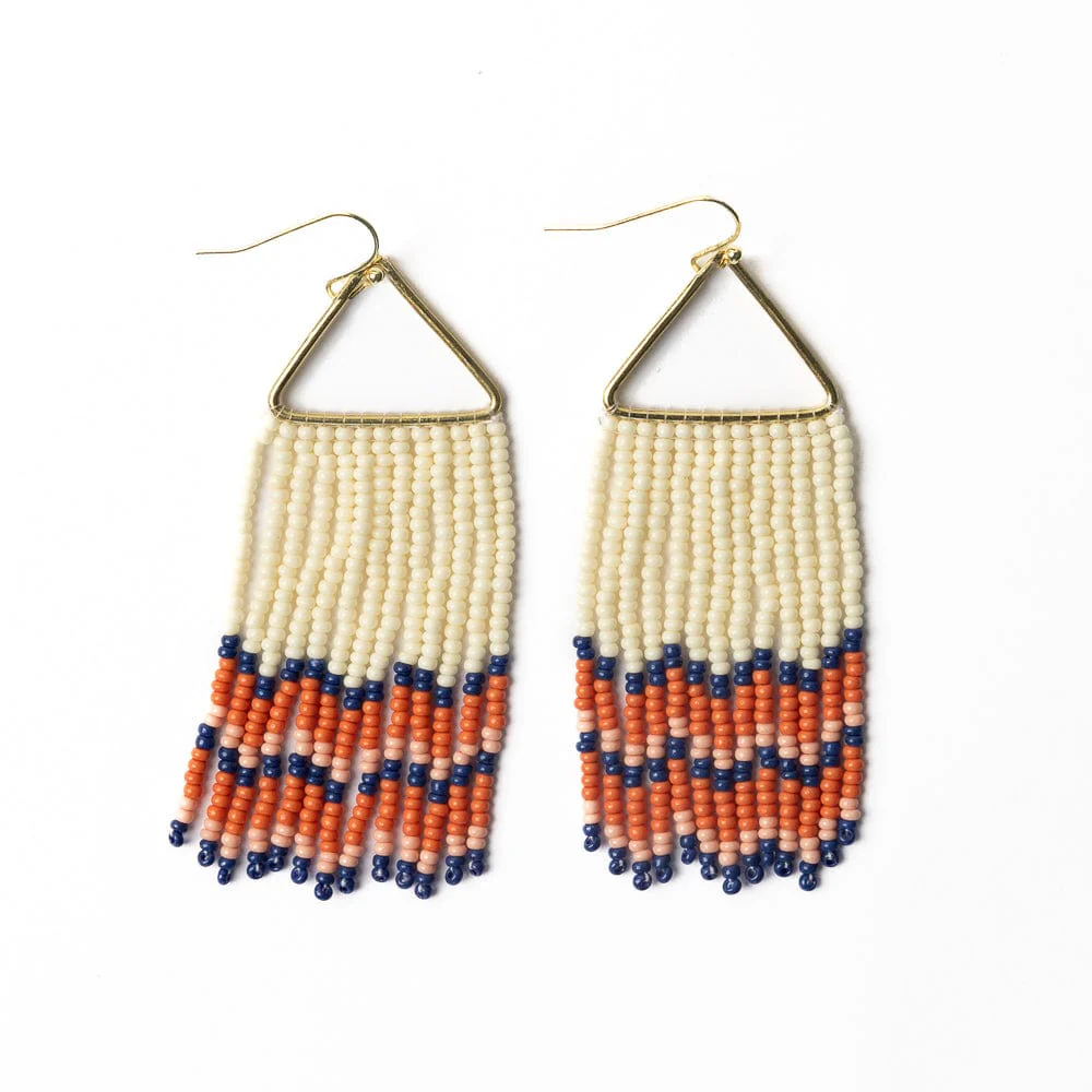 Ink + Alloy Whitney Beaded Fringe Earrings Lapis