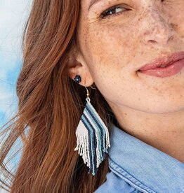 Ink + Alloy Haley Falling Lines Earrings Blue