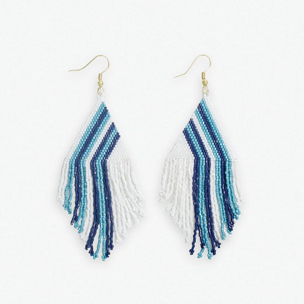 Ink + Alloy Haley Falling Lines Earrings Blue