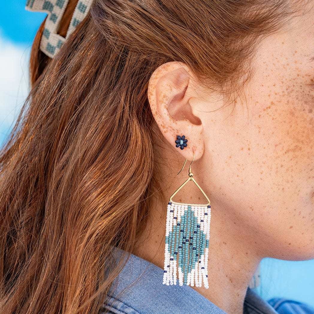Ink + Alloy Whitney Argyle Fringe Earrings
