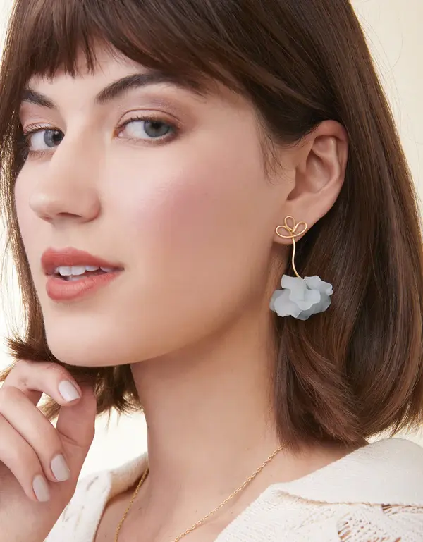 Spartina Corolla Stem Earrings Blue