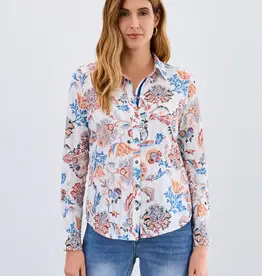French Dressing Classic Shirt Ivory Damask
