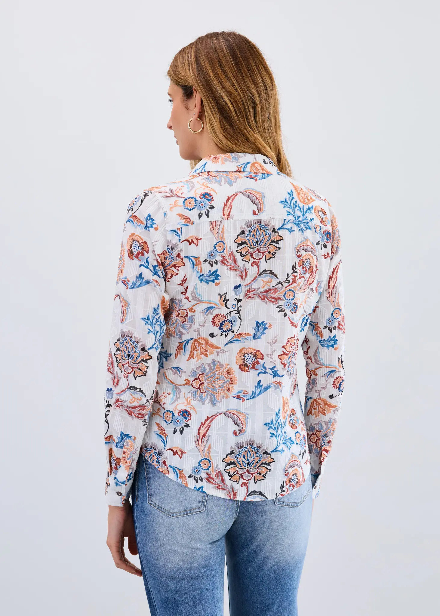 French Dressing Classic Shirt Ivory Damask