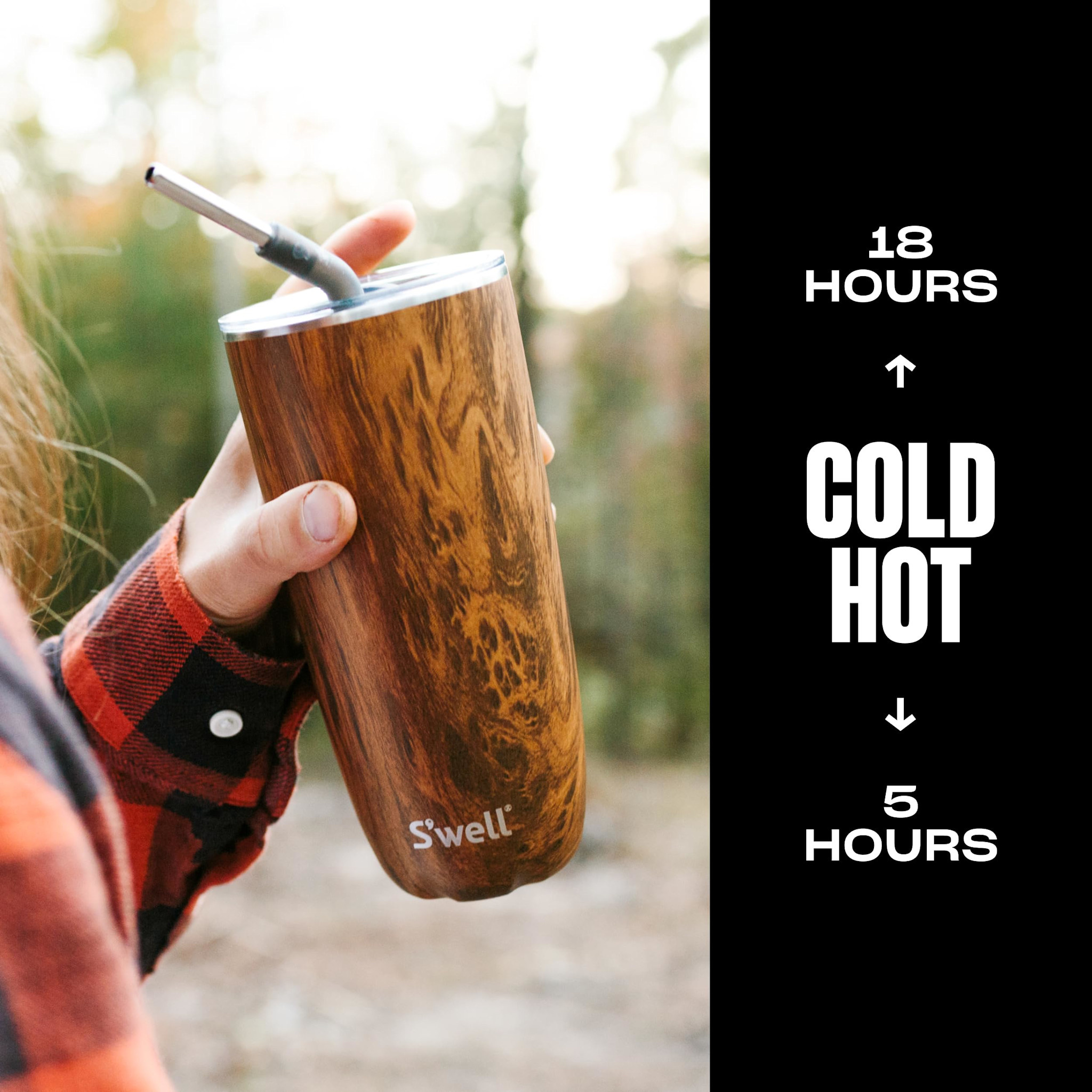 S'well 24oz Tumbler w/ Straw Teakwood