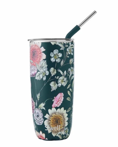 S'well 24oz Tumbler w/ Straw Midnight Botanicals
