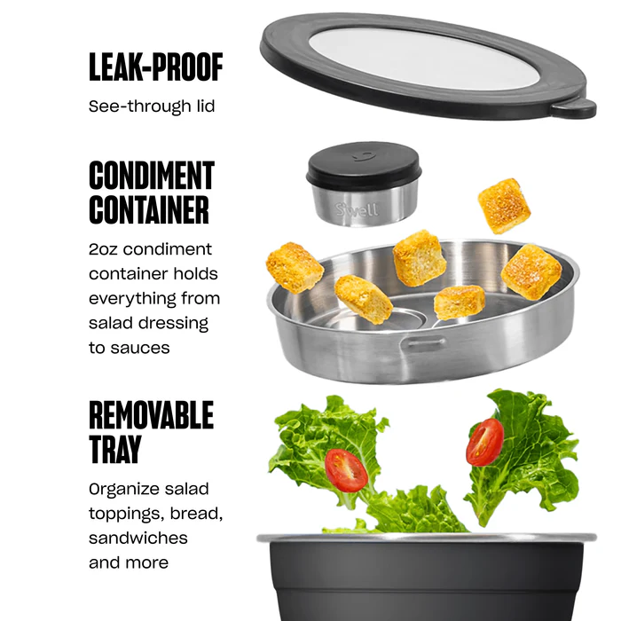 S'well Salad Bowl Kit Midnight Botanicals