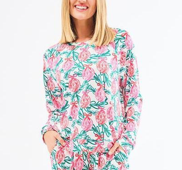 Mary Square Sleigh All Day PJ Top