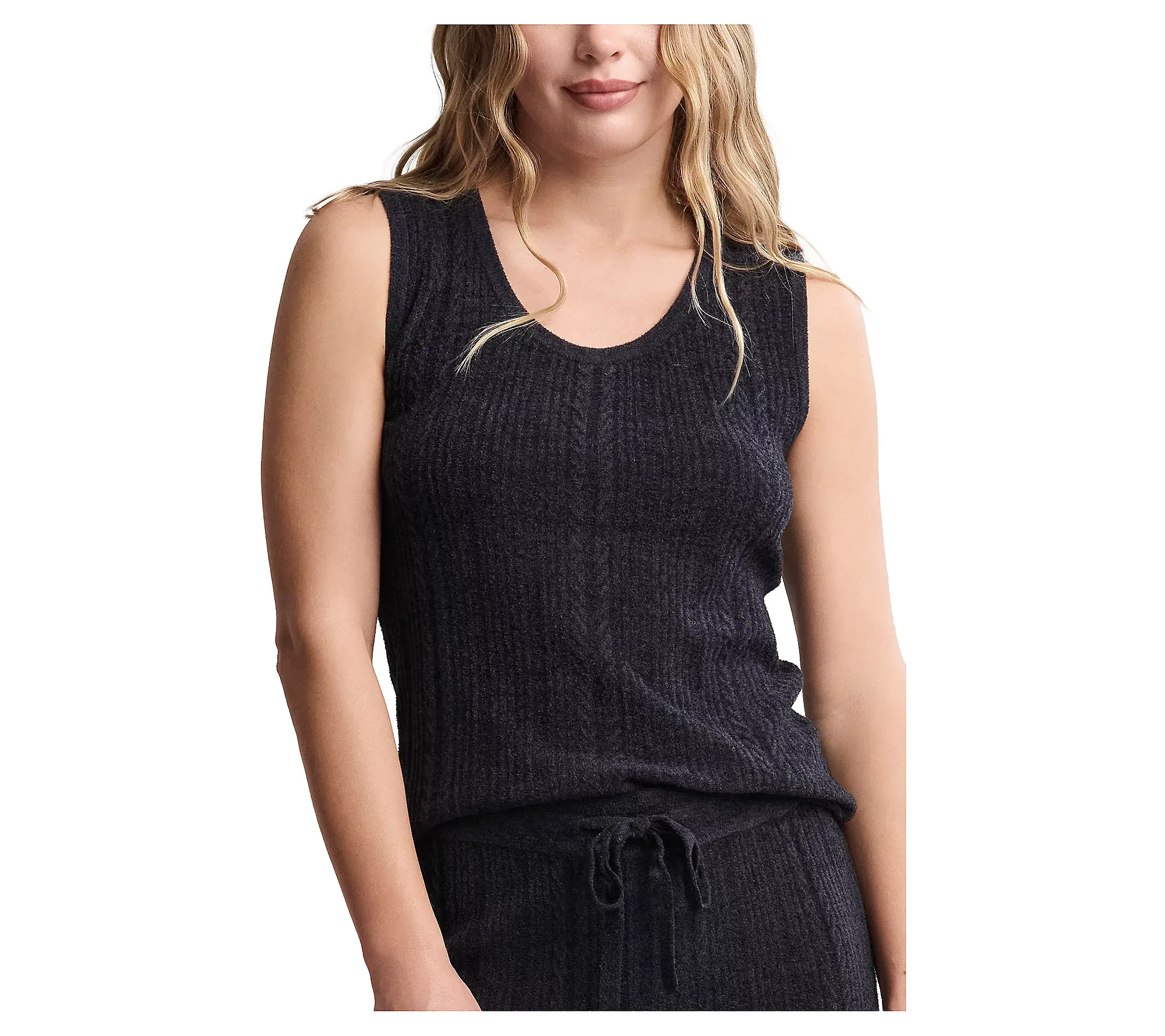 Barefoot Dreams Cable Knit Tank Black
