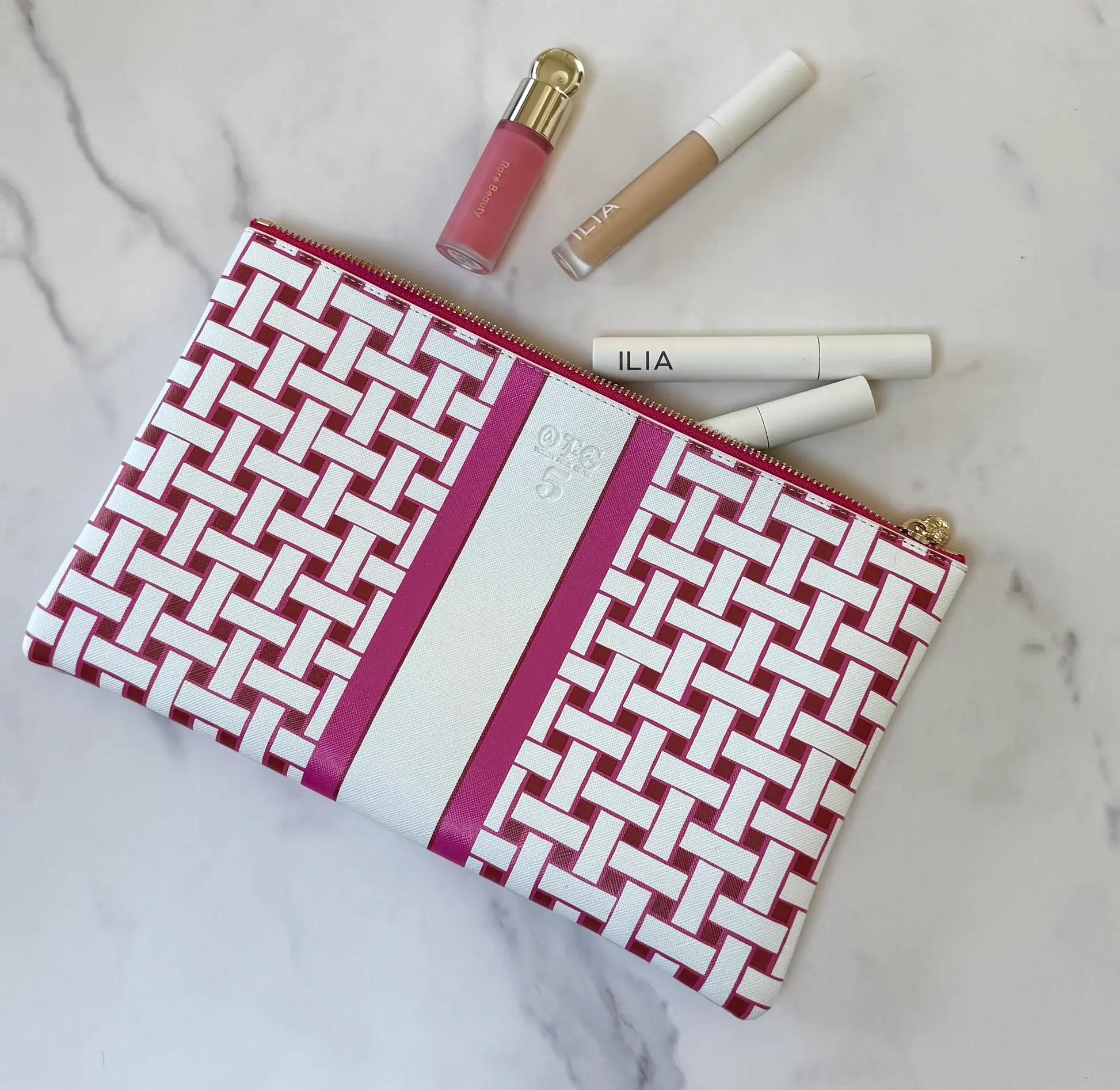 OTG Laura Weave Hot Pink Clutch