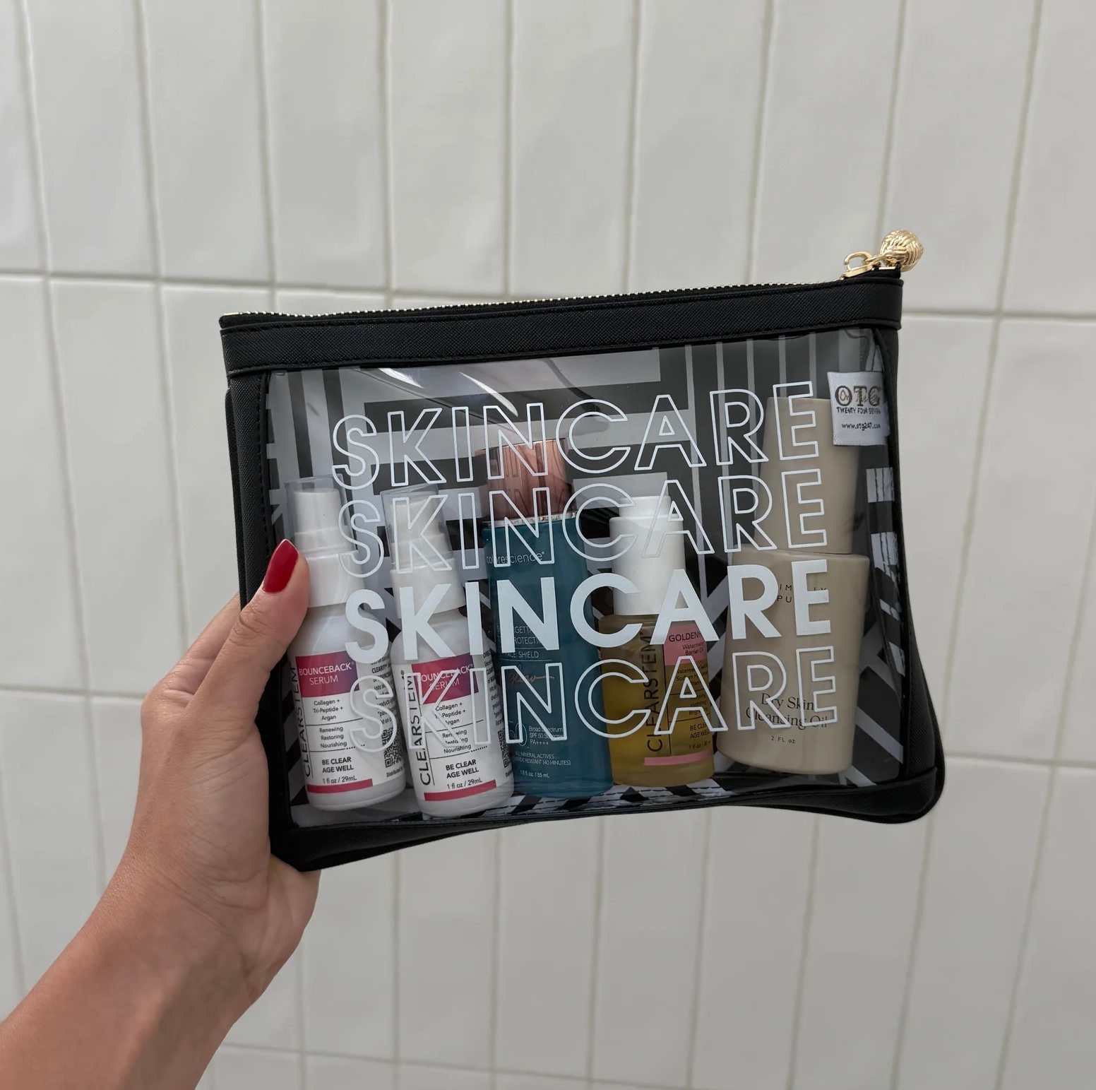 OTG Nudie Black Skincare Pouch