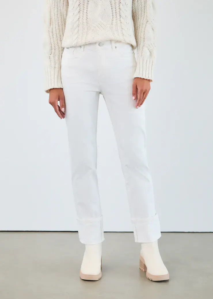 French Dressing Olivia Cuffed Ankle Denim Winter White