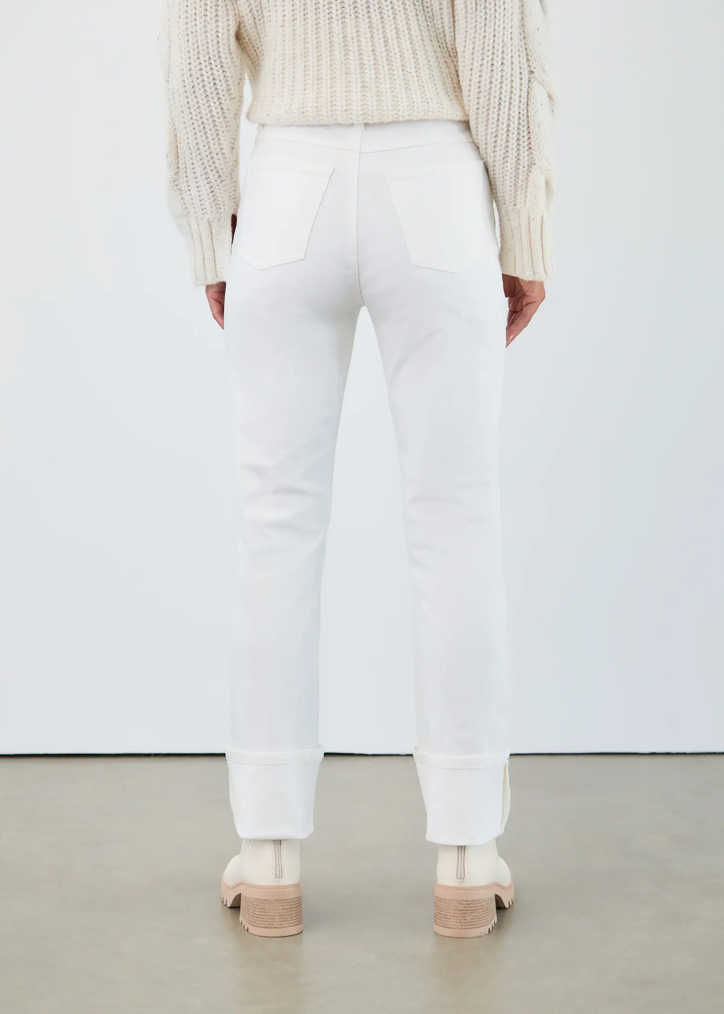 French Dressing Olivia Cuffed Ankle Denim Winter White
