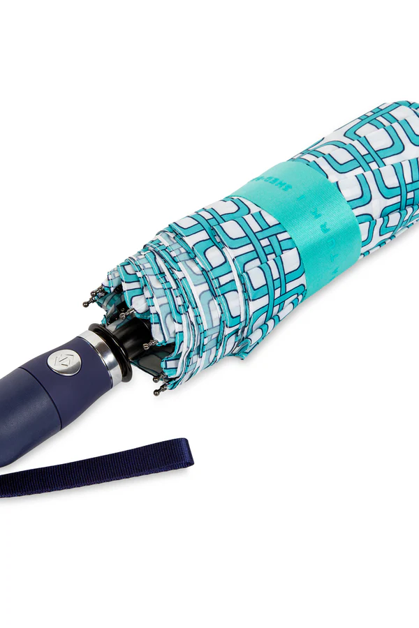 Trina Turk Compact Umbrella Blue Breeze Block