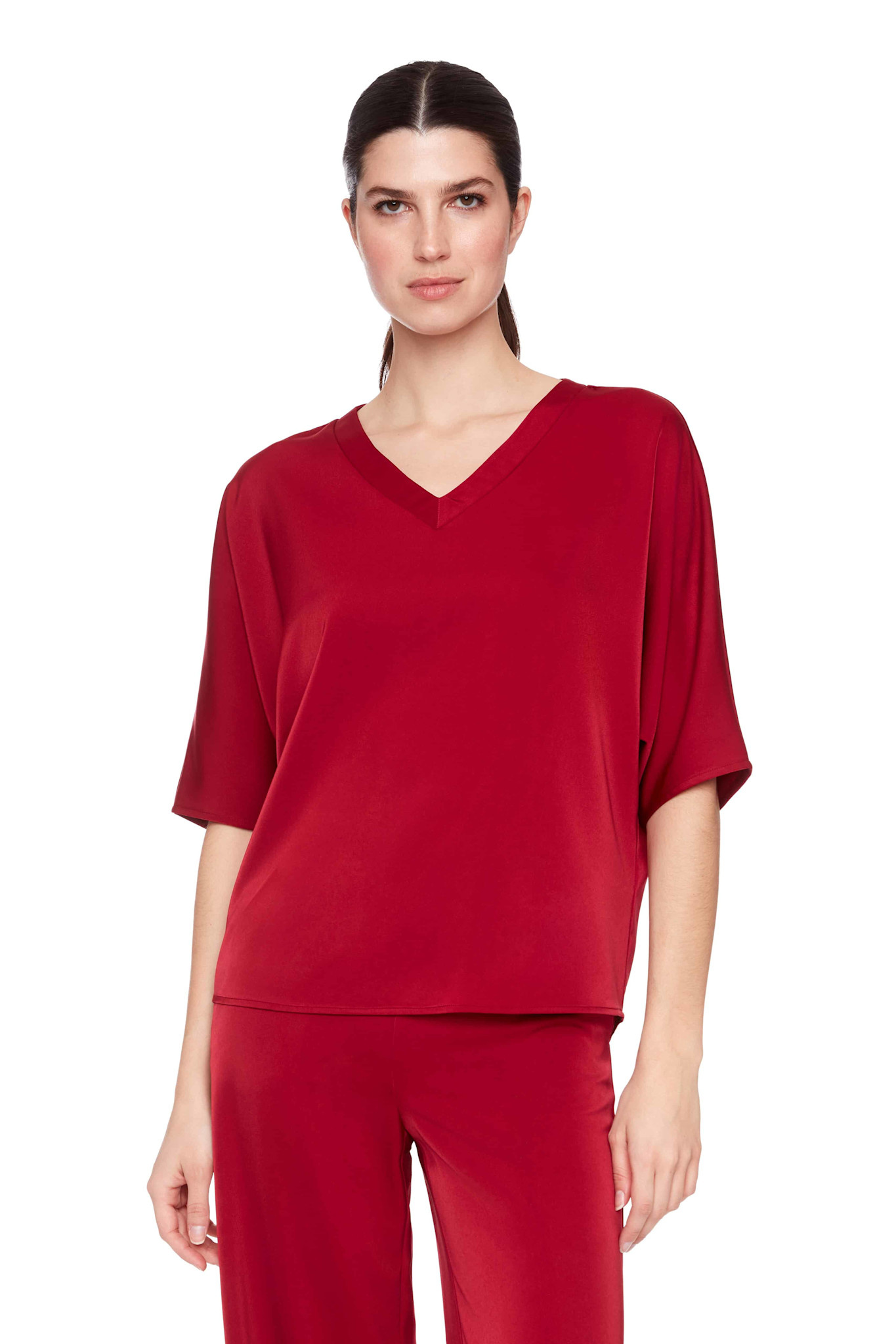 Up Belize Satin Top Lava