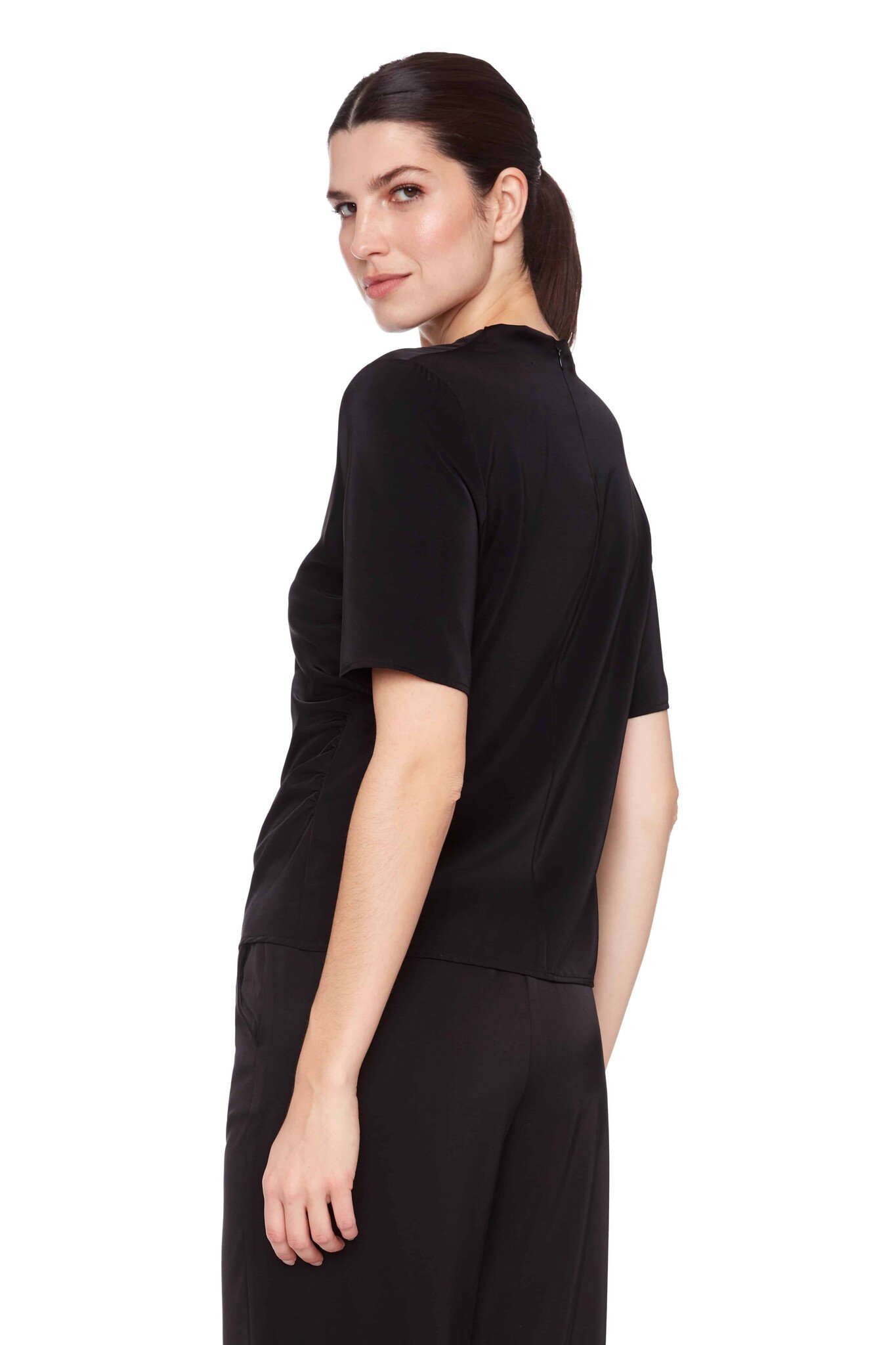 Up Belize Cowl Neck Top Black
