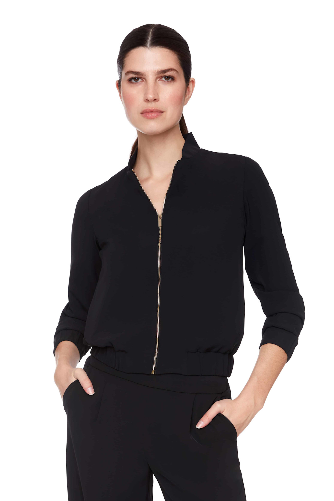 Up Vegan Silk Bomber Jacket Black