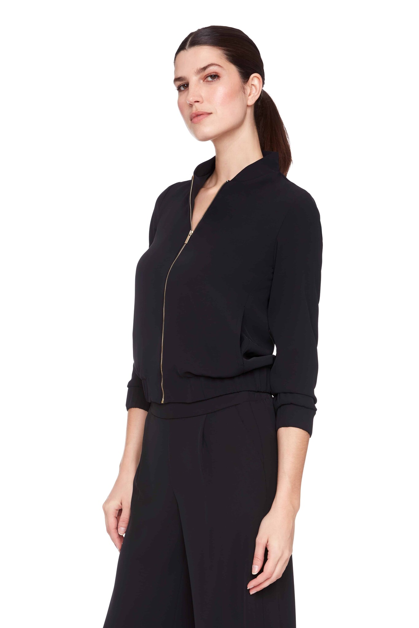 Up Vegan Silk Bomber Jacket Black