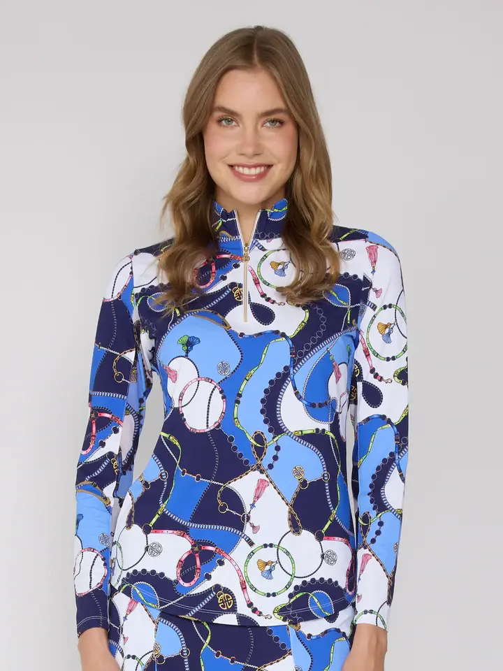 G Lifestyle Quarter Zip Top Blue Link