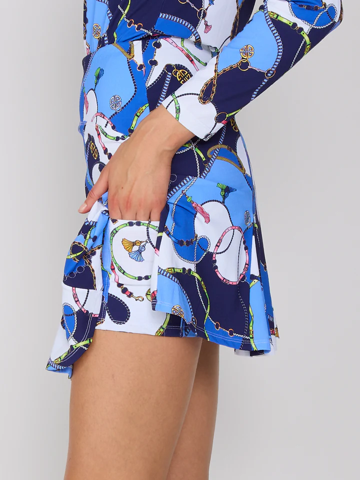 G Lifestyle Godet Skort Blue Link