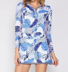 G Lifestyle Stripe Skort Blue Oasis