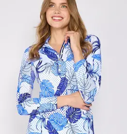 G Lifestyle Button Down Polo Blue Oasis