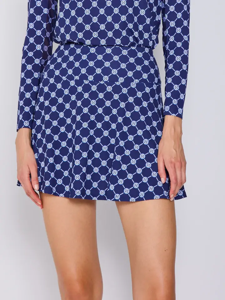 G Lifestyle Ruffle Skort Navy Geo