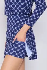 G Lifestyle Ruffle Skort Navy Geo