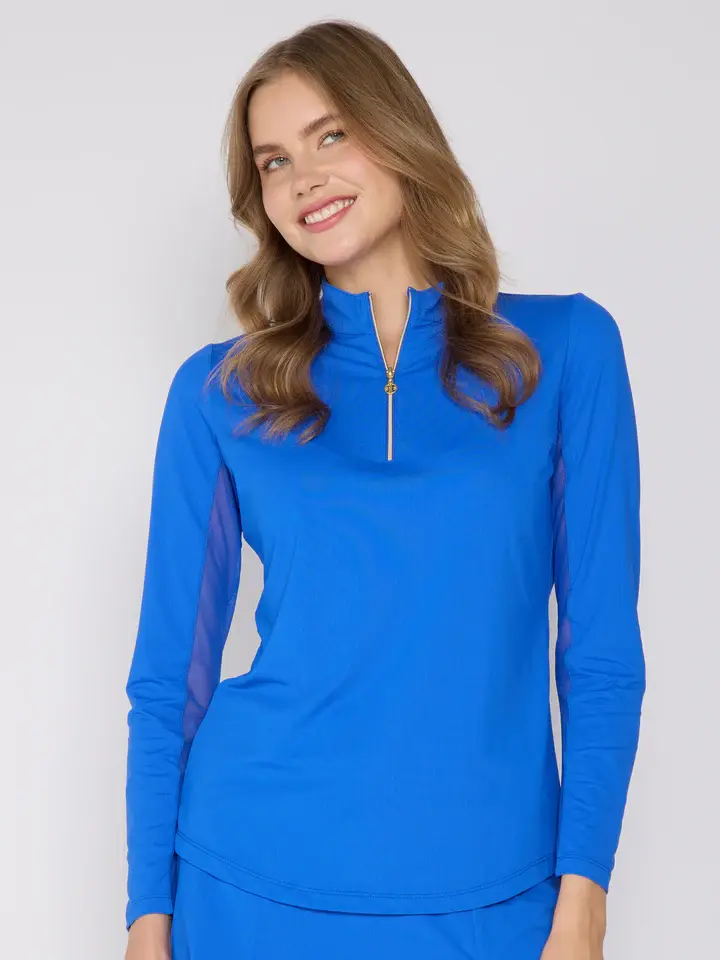 G Lifestyle Quarter Zip Top Royal Blue