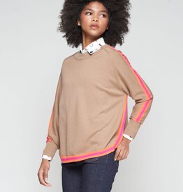 Vilagallo Camel Sweater w/ Trim