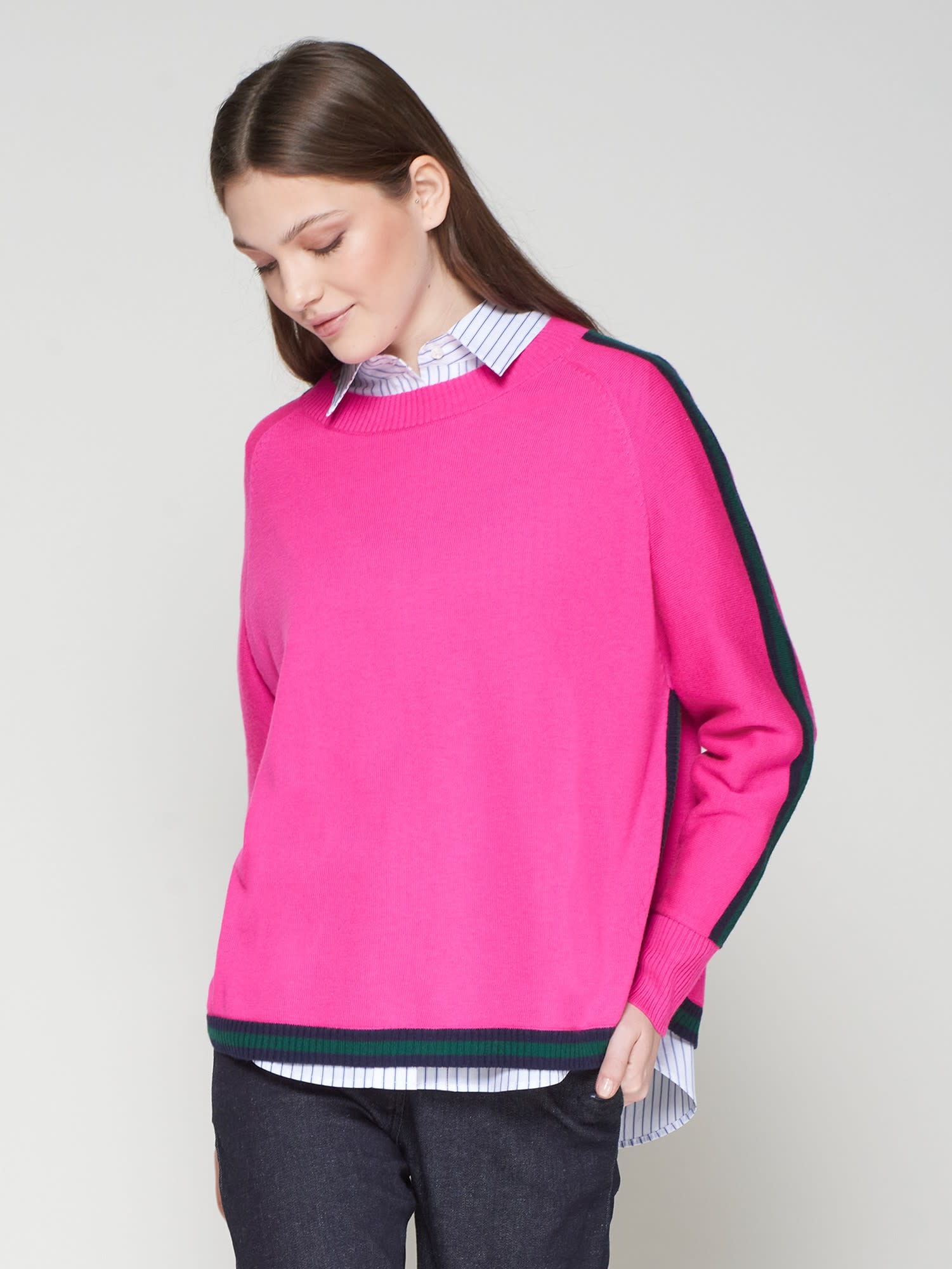 Vilagallo Pink Sweater w/ Trim